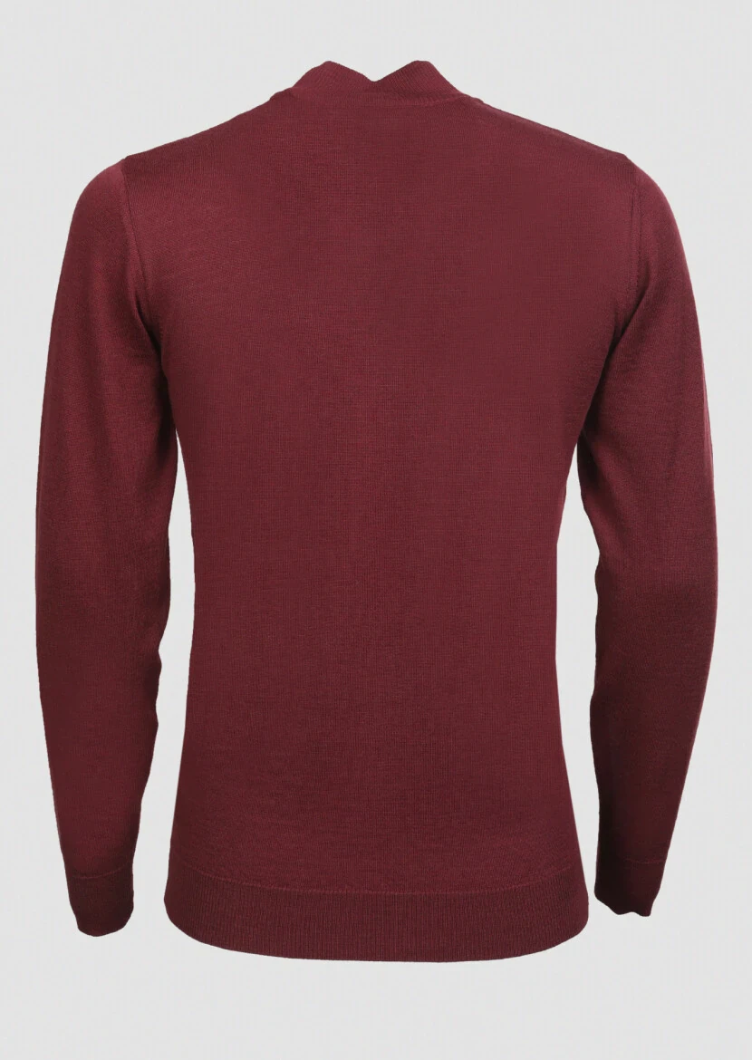 Burgundy Knitwear Sweatshirt - 7
