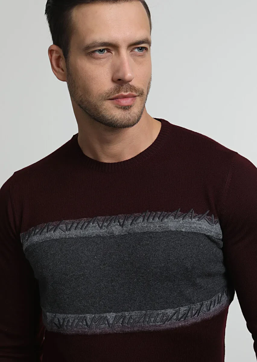 Burgundy Knitwear Sweatshirt - 2