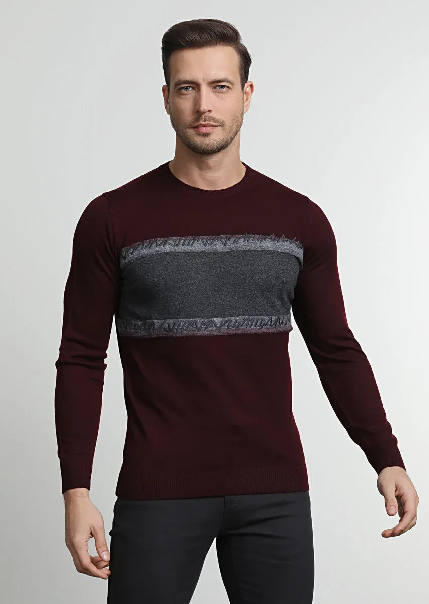 Burgundy Knitwear Sweatshirt - 3