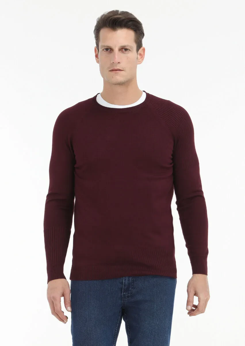 Burgundy Knitwear Sweatshirt - 2
