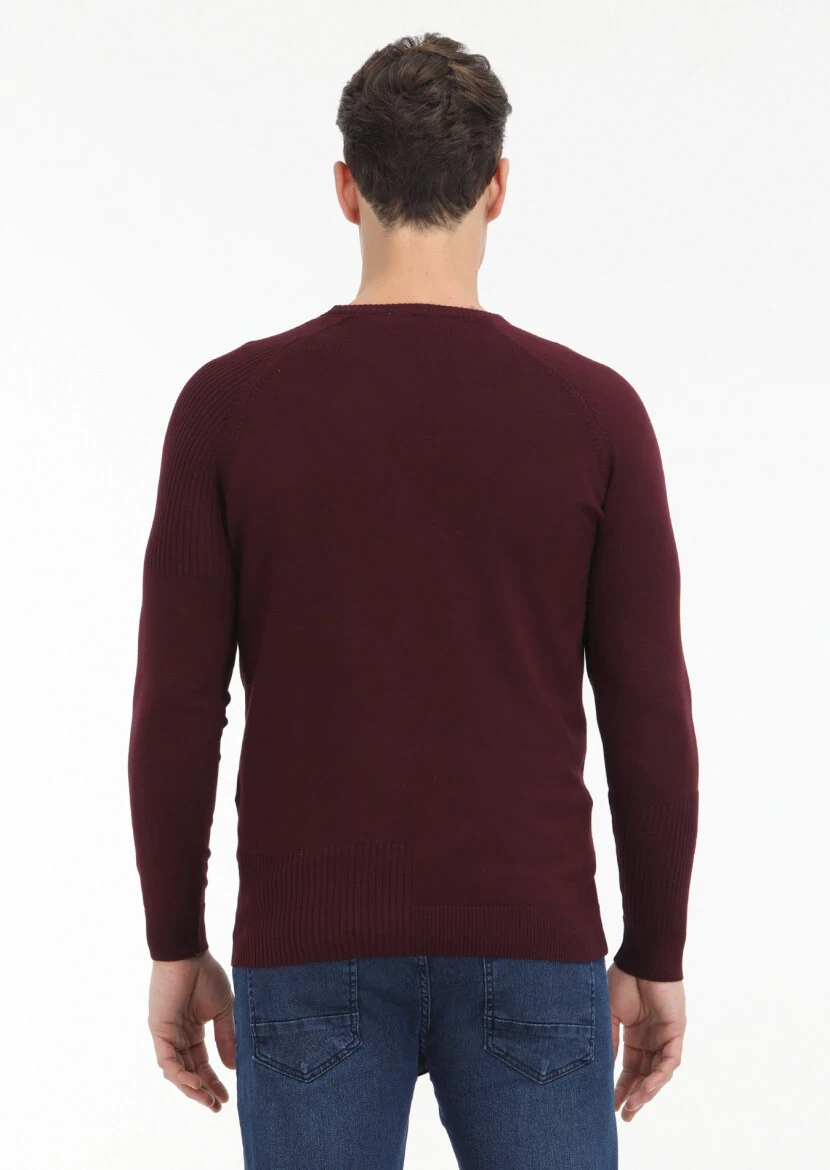 Burgundy Knitwear Sweatshirt - 4