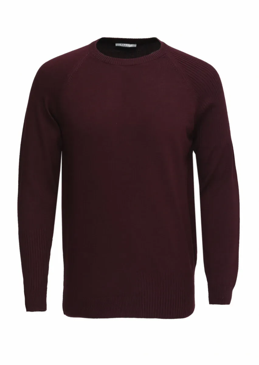 Burgundy Knitwear Sweatshirt - 5