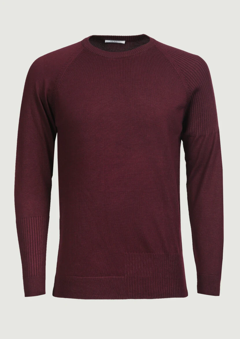 Burgundy Knitwear Sweatshirt - 6