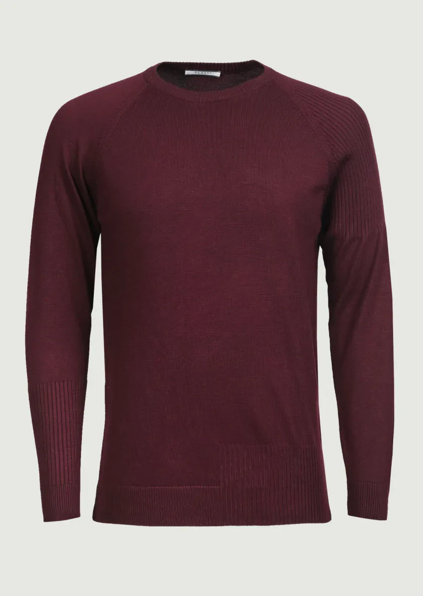 Burgundy Knitwear Sweatshirt - 6