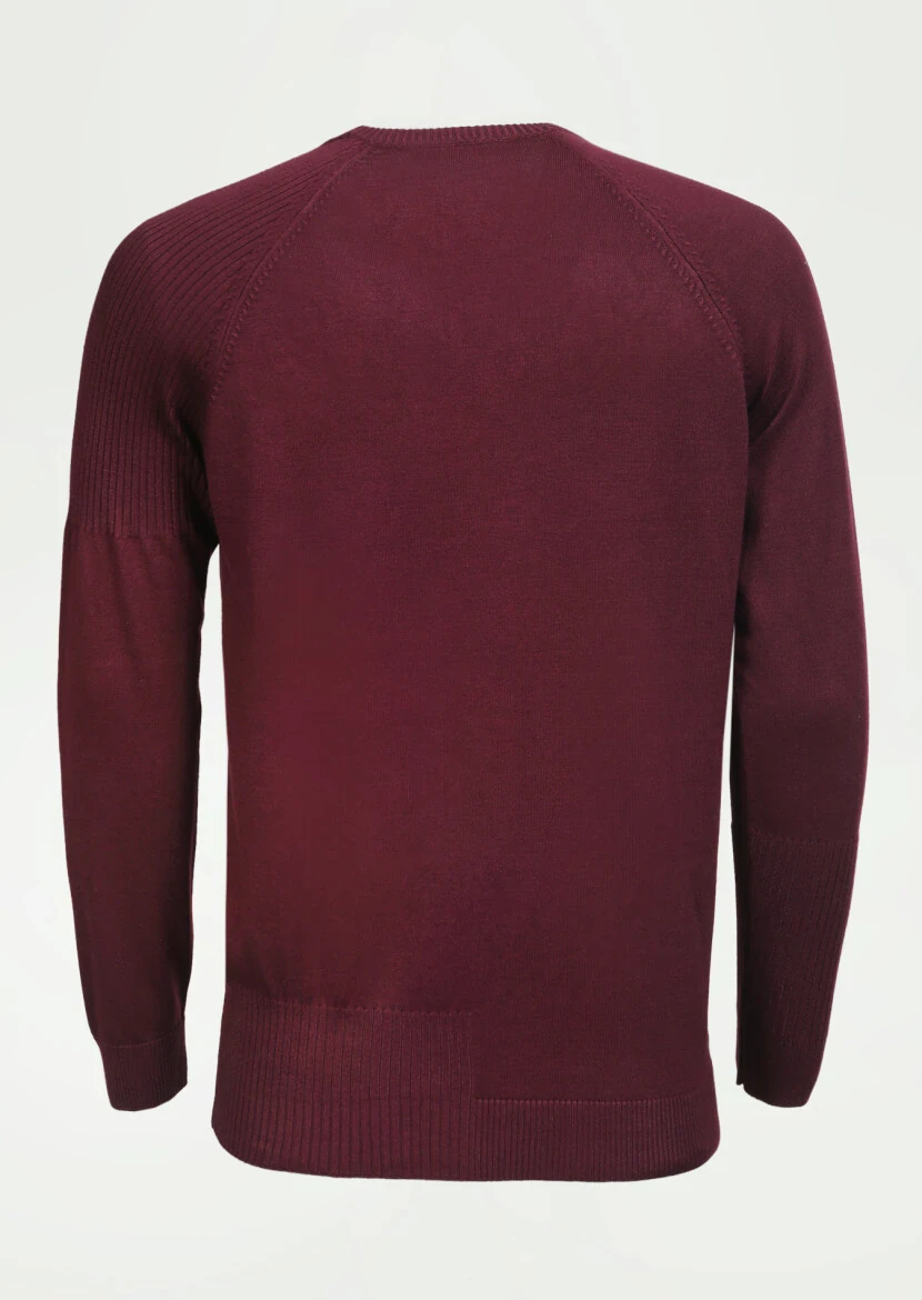 Burgundy Knitwear Sweatshirt - 7