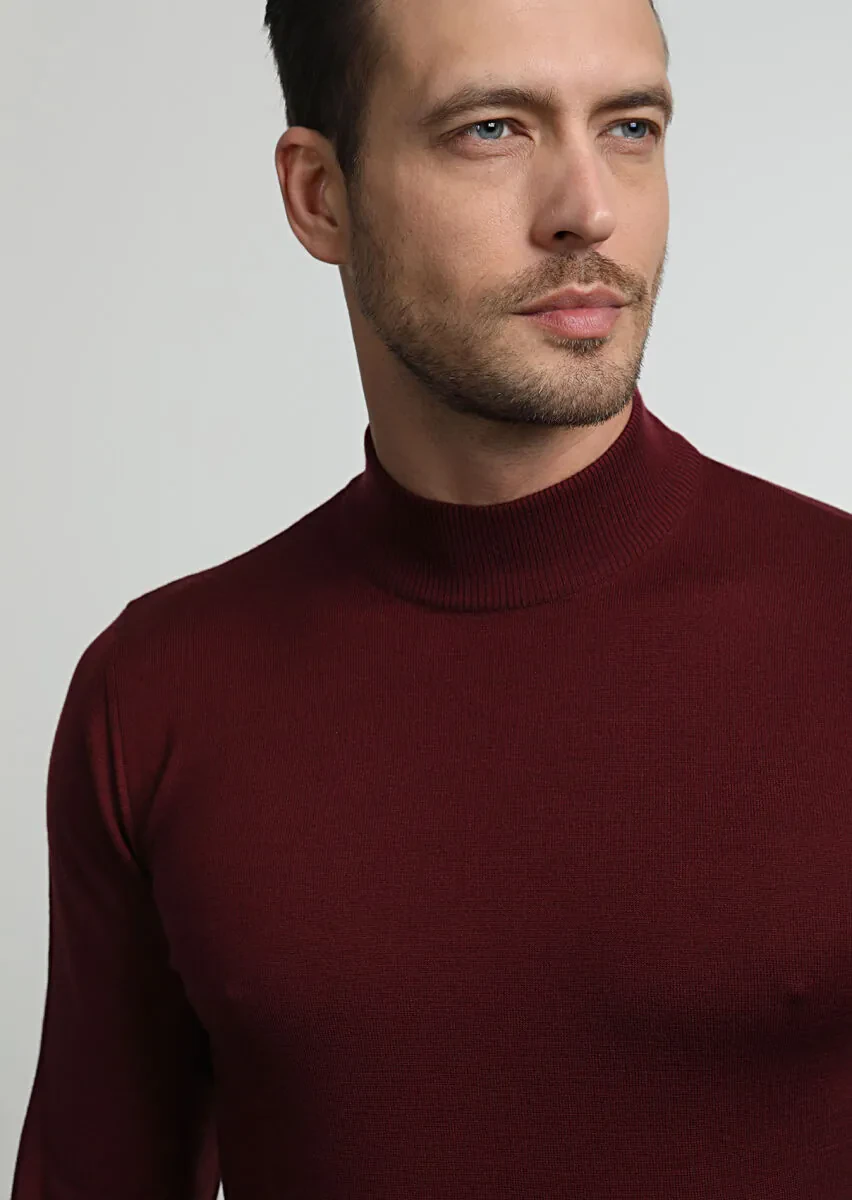 Burgundy Knitwear Sweatshirt - 1