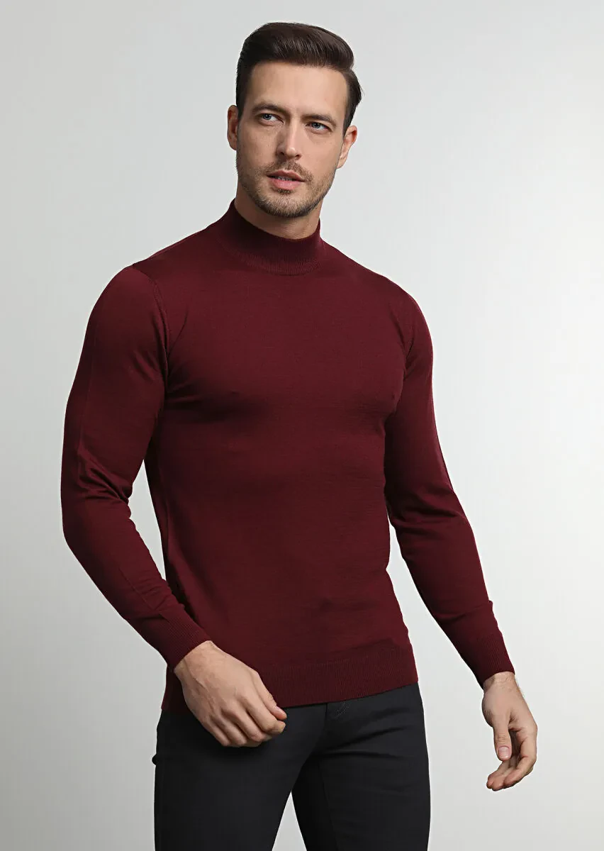 Burgundy Knitwear Sweatshirt - 2
