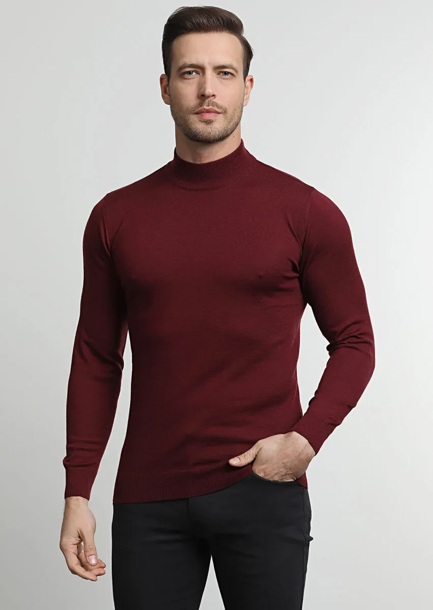 Burgundy Knitwear Sweatshirt - 3