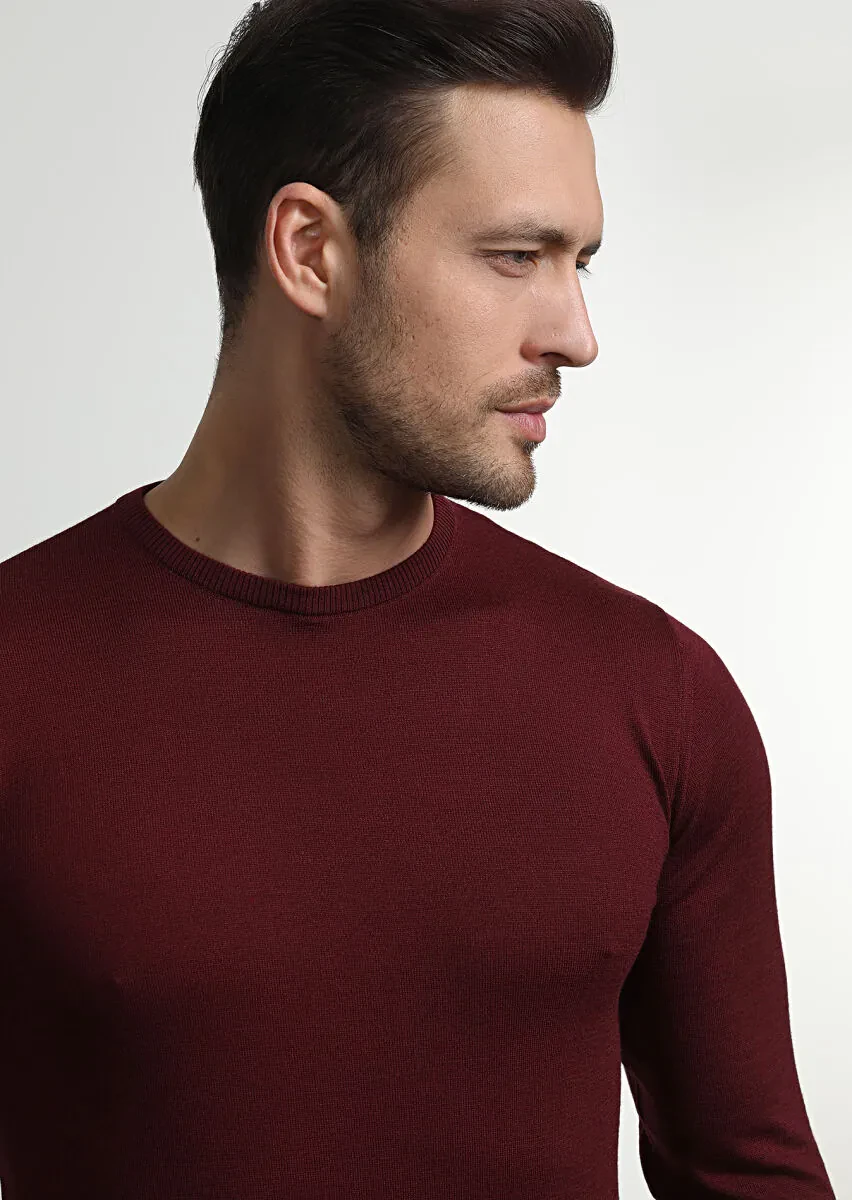 Burgundy Knitwear Sweatshirt - 2