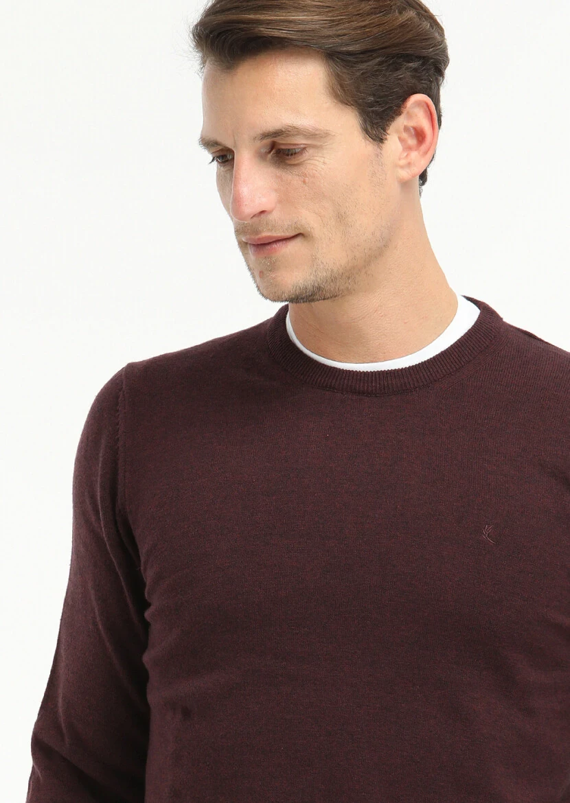Burgundy Knitwear Sweatshirt - 3