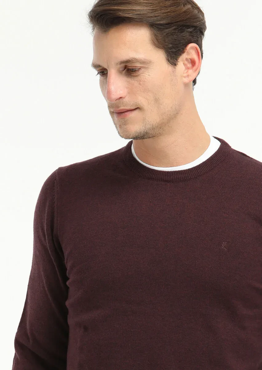 Burgundy Knitwear Sweatshirt - 3