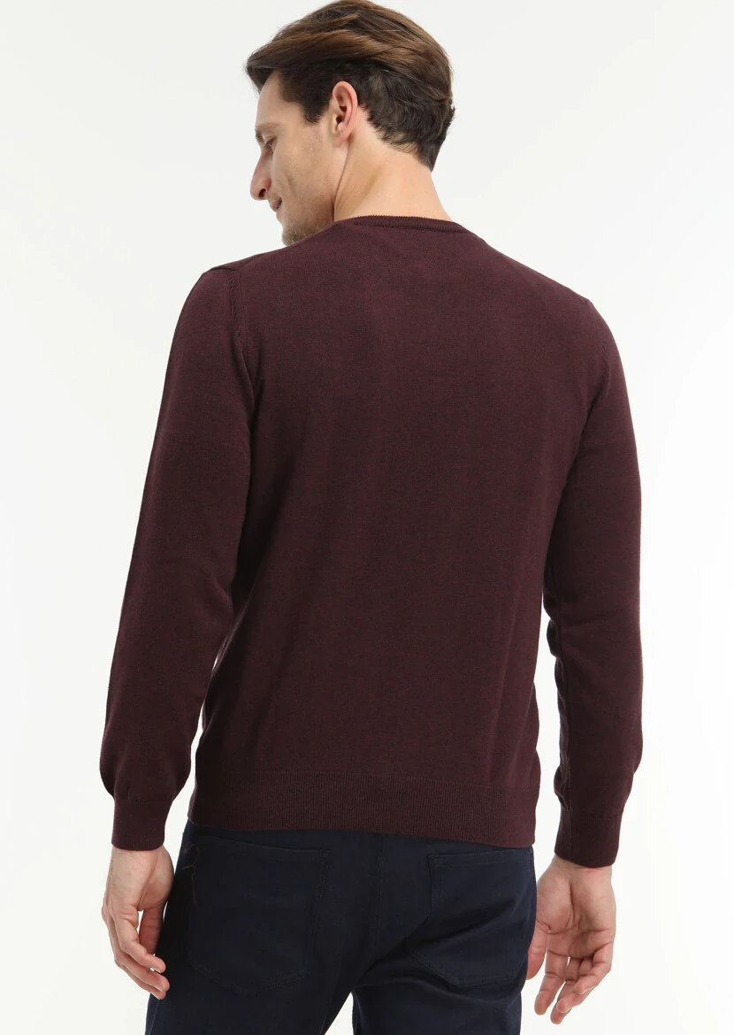 Burgundy Knitwear Sweatshirt - 4