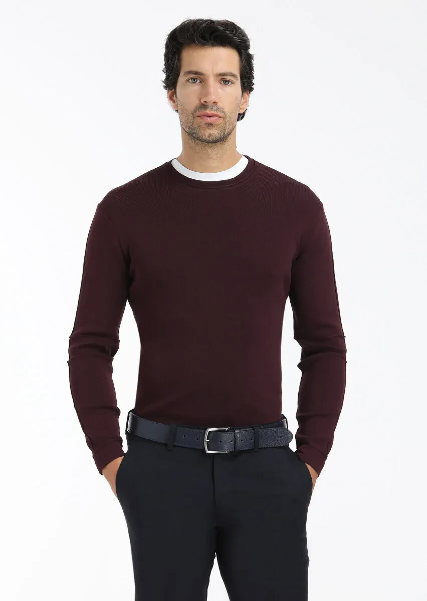 Burgundy Knitwear Sweatshirt - 2