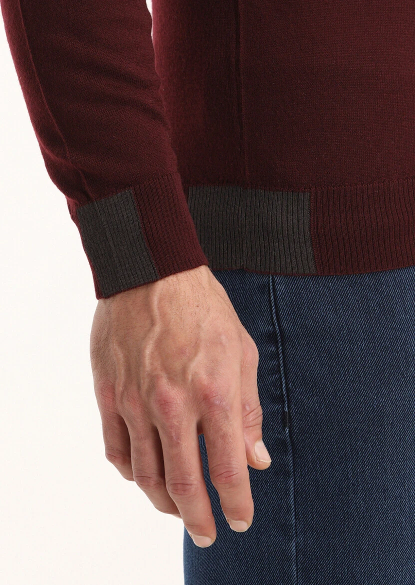 Burgundy Knitwear Sweatshirt - 3