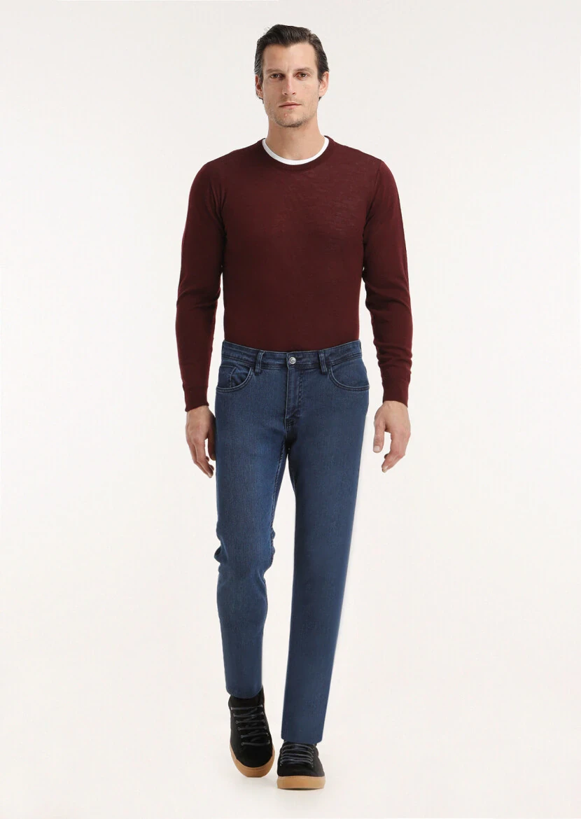 Burgundy Knitwear Sweatshirt - 1