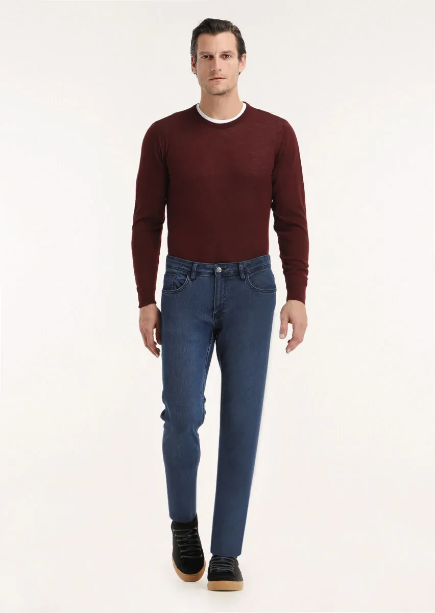 Burgundy Knitwear Sweatshirt - 1