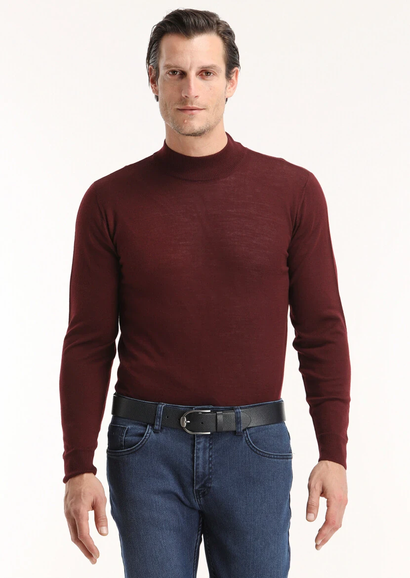 Burgundy Knitwear Sweatshirt 
