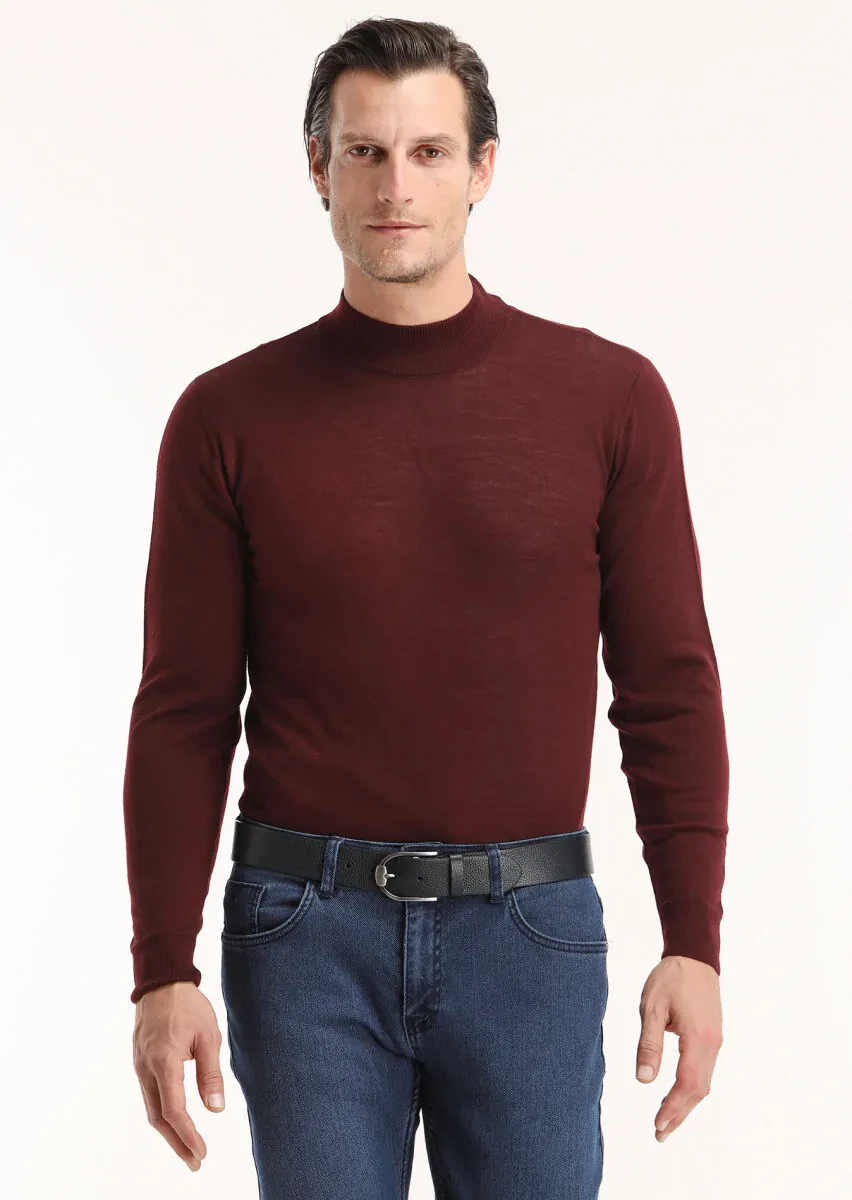 Burgundy Knitwear Sweatshirt - 2