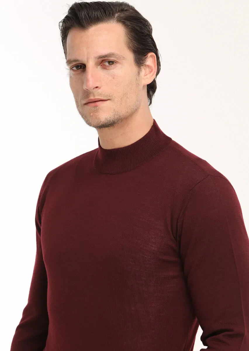 Burgundy Knitwear Sweatshirt - 3