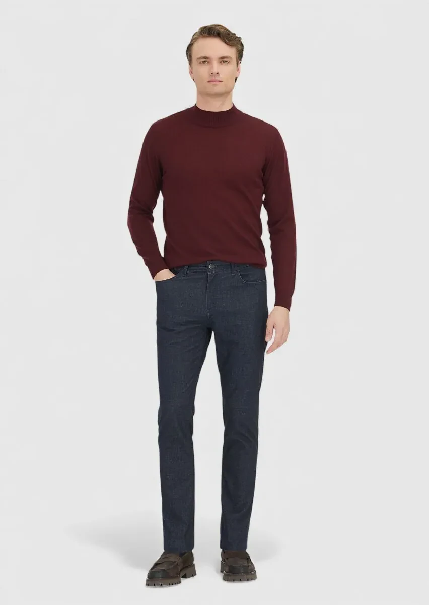 Burgundy Knitwear Sweatshirt - 2