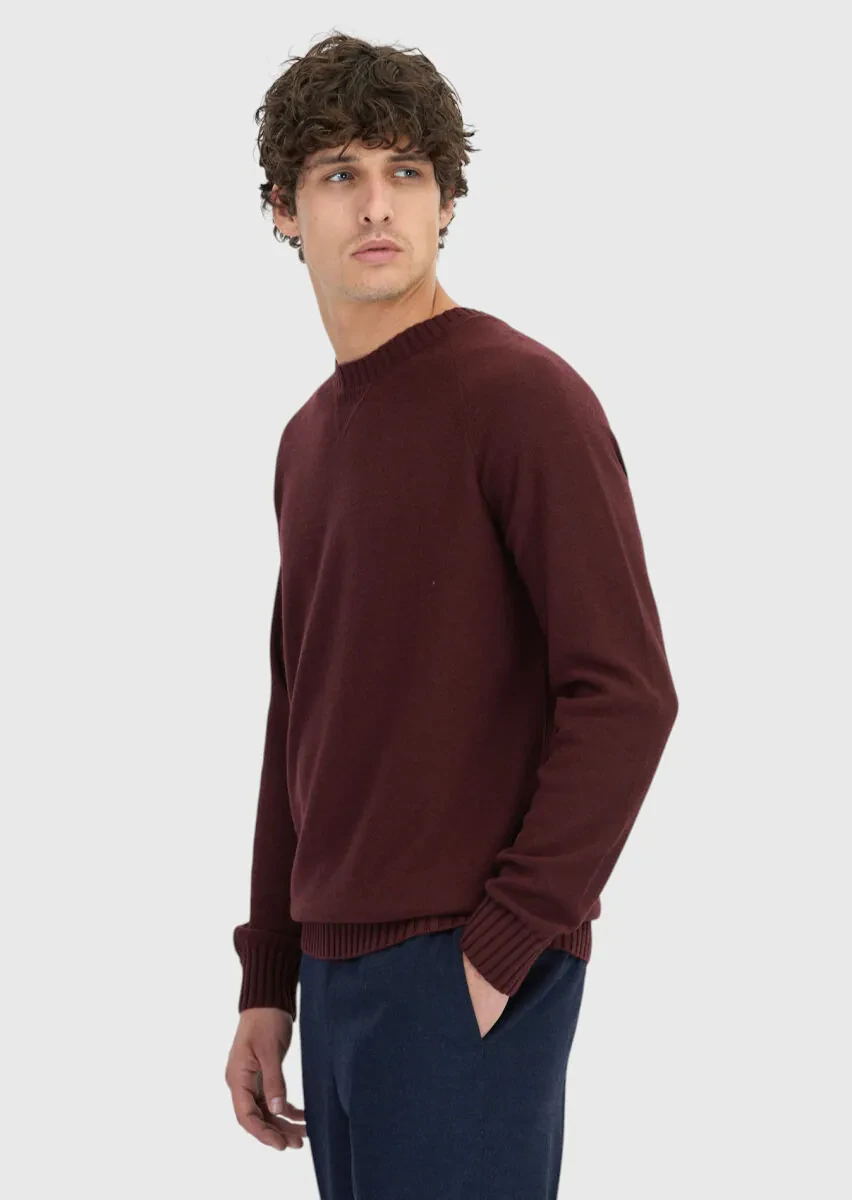 Burgundy Knitwear Sweatshirt - 1