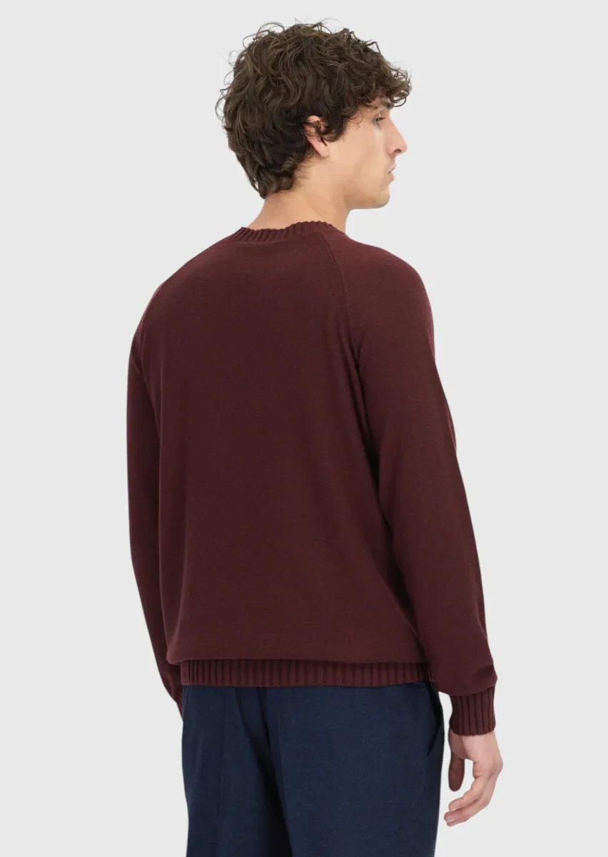 Burgundy Knitwear Sweatshirt - 5