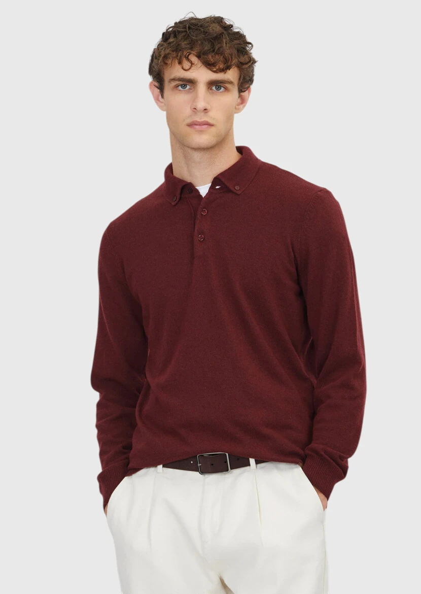 Burgundy Knitwear Sweatshirt - RAMSEY