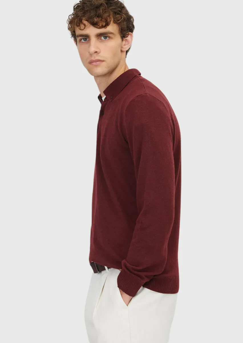 Burgundy Knitwear Sweatshirt - 3