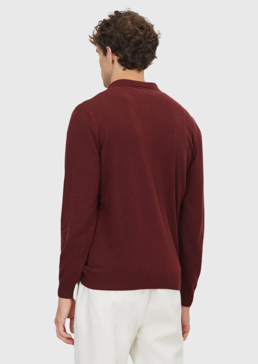 Burgundy Knitwear Sweatshirt - 6