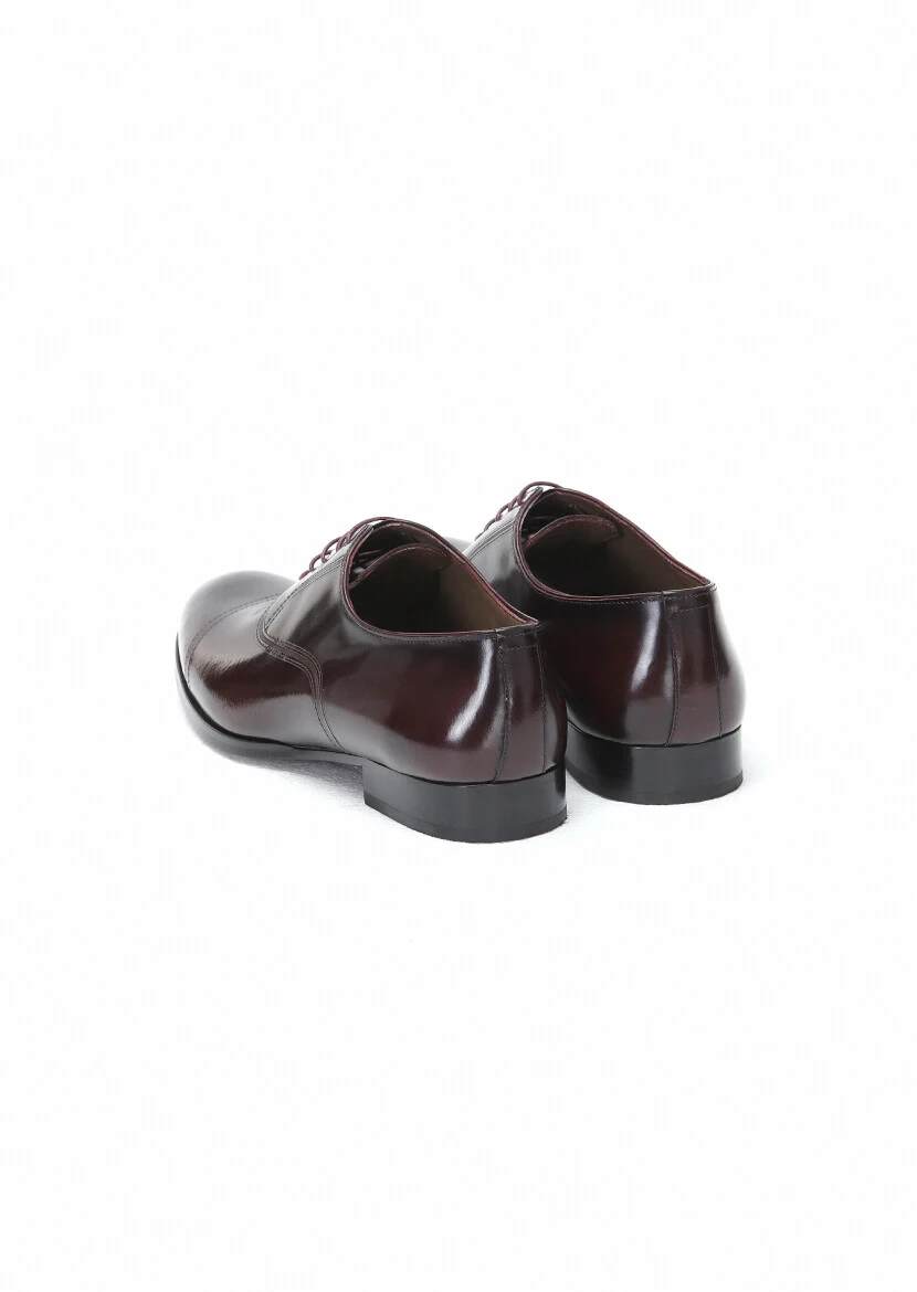 Burgundy Leather Classical Shoes - 4