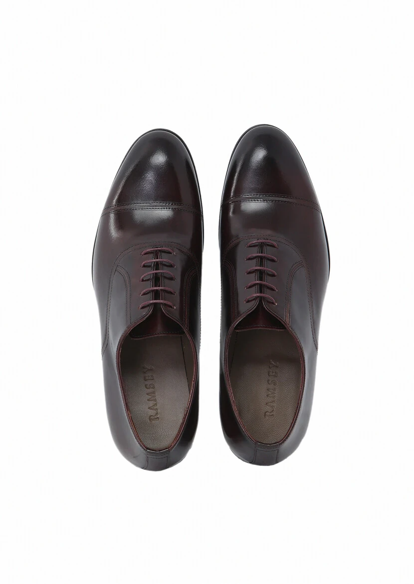 Burgundy Leather Classical Shoes - 6