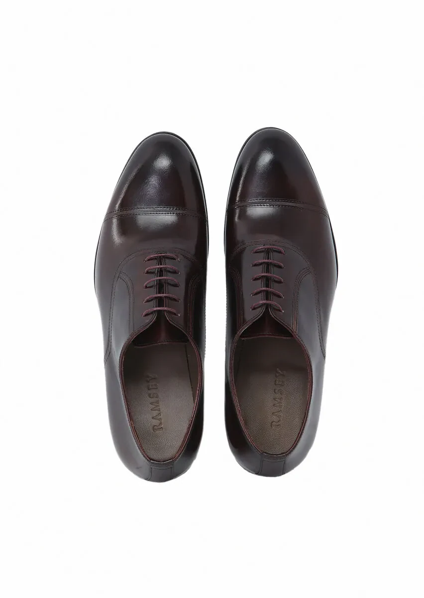 Burgundy Leather Classical Shoes - 6