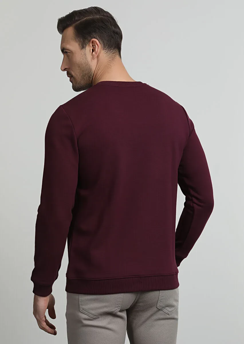 Burgundy Printed Sweatshirt - 4