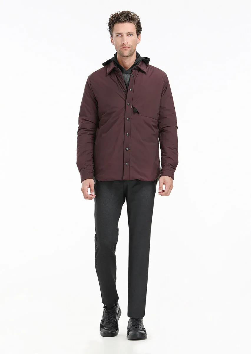 Burgundy Regular Fit Blazer - 1