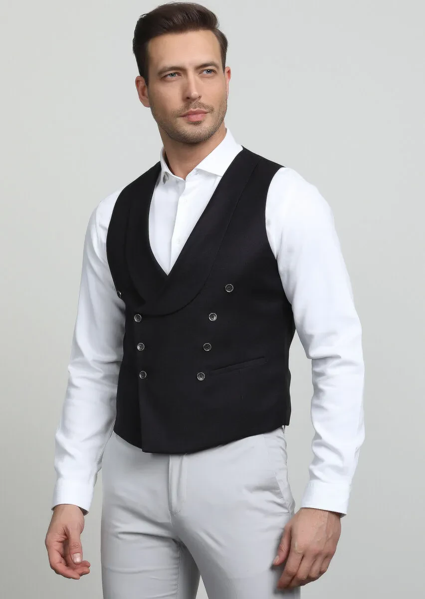 Burgundy Slim Fit Shawl Collar Casual Waistcoat - 3