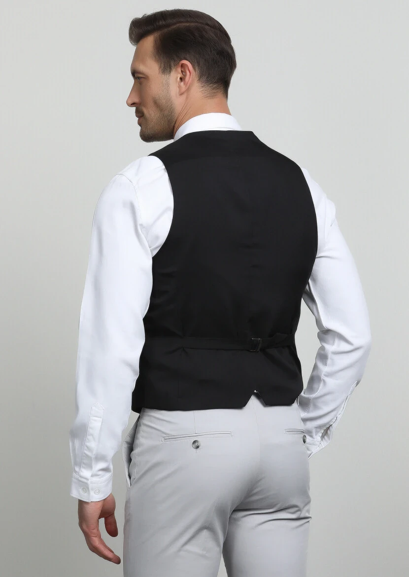 Burgundy Slim Fit Shawl Collar Casual Waistcoat - 4