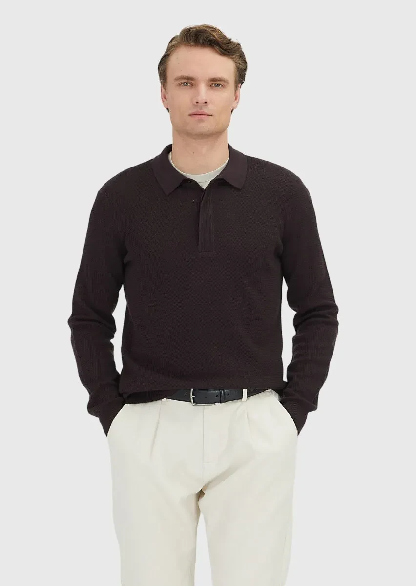 Damson Color Knitwear Sweatshirt - 1