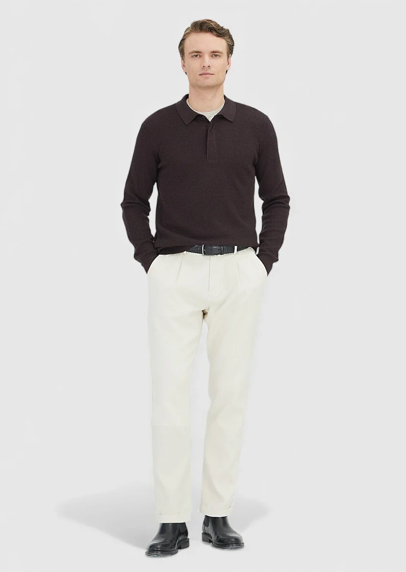 Damson Color Knitwear Sweatshirt 