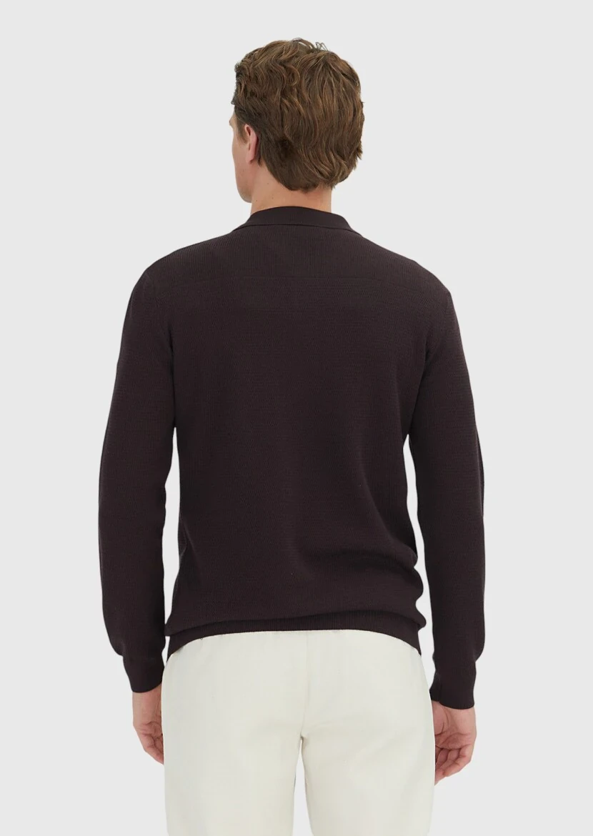 Damson Color Knitwear Sweatshirt - 5