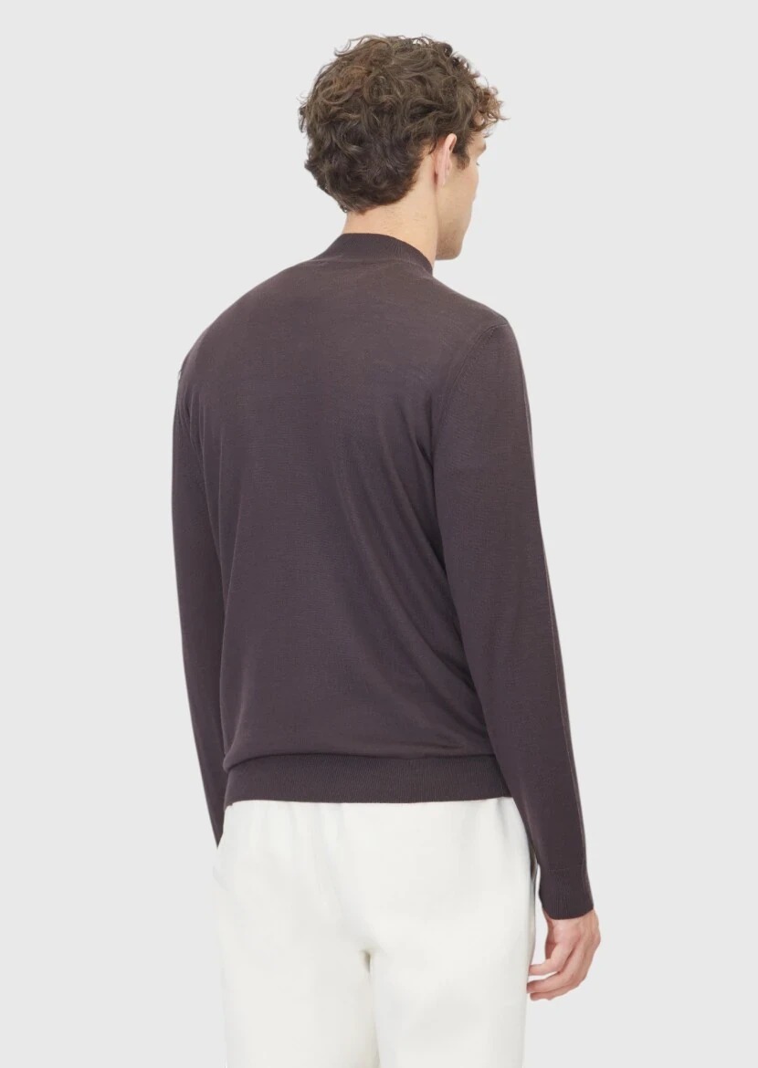 Damson Color Knitwear Sweatshirt - 5