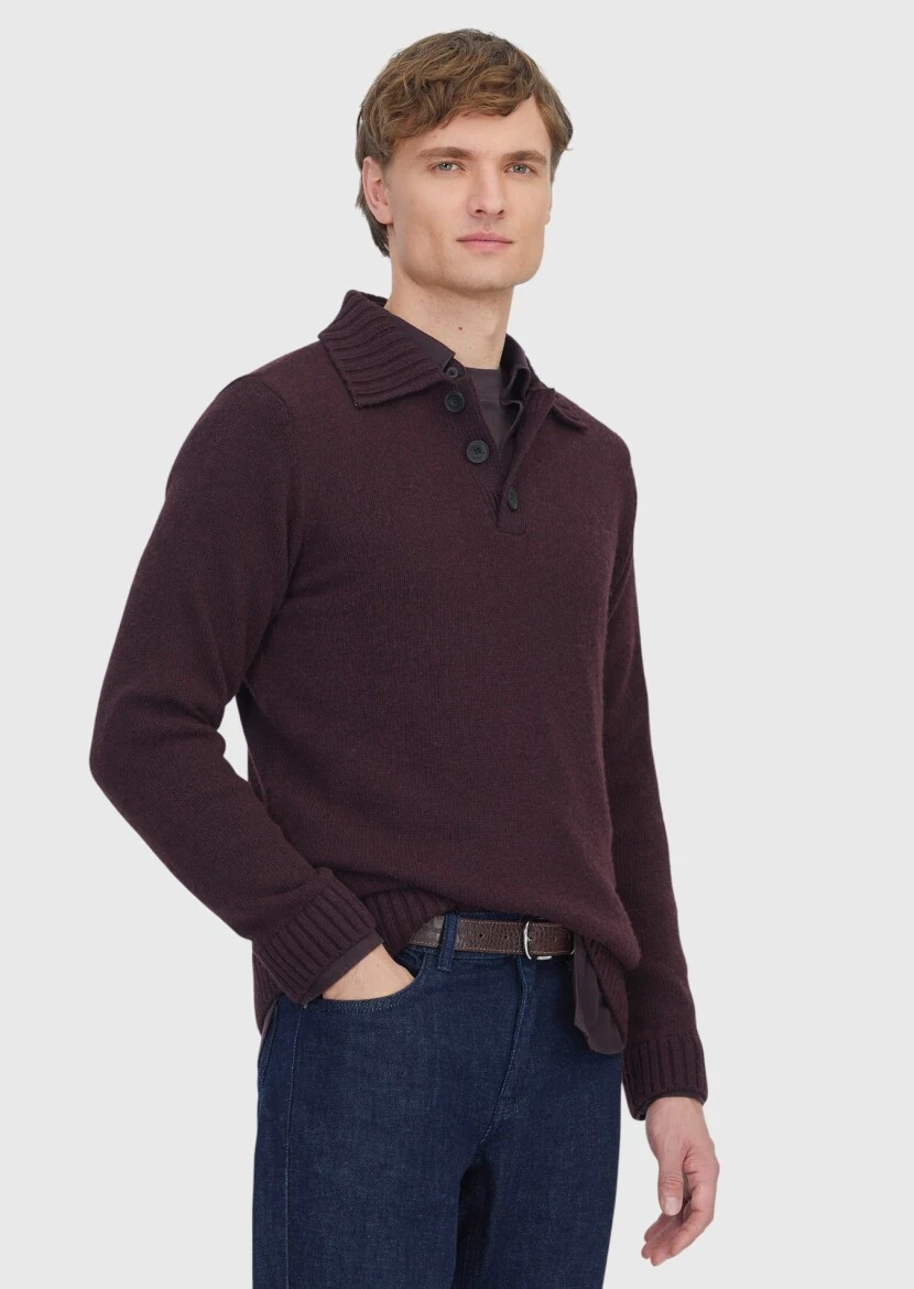 Damson Color Knitwear Sweatshirt - RAMSEY