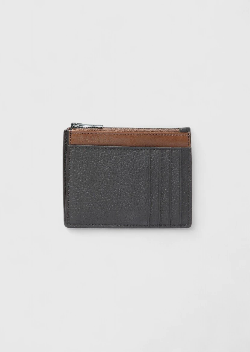 Dark Brown Cow Leather Card Holder - RAMSEY