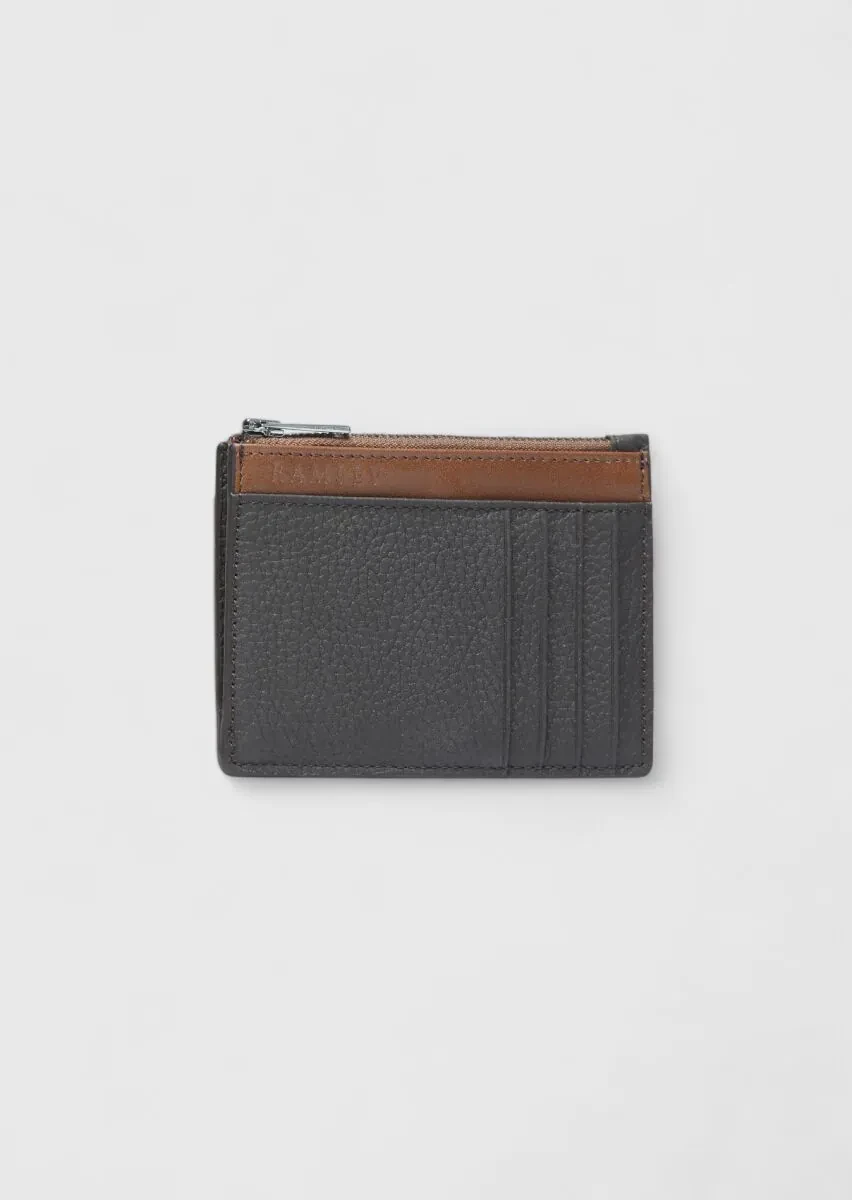 Dark Brown Cow Leather Card Holder - 2