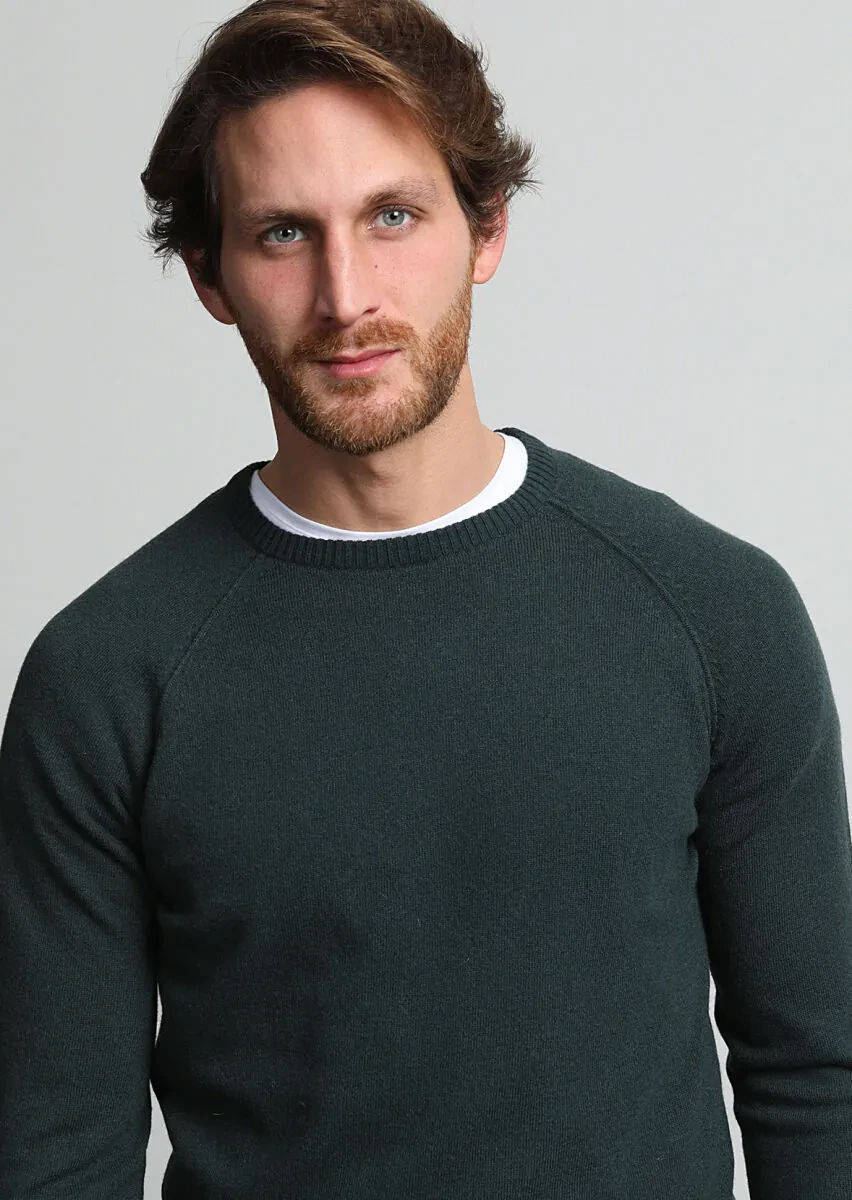 Dark Green Knitwear Sweatshirt - 2