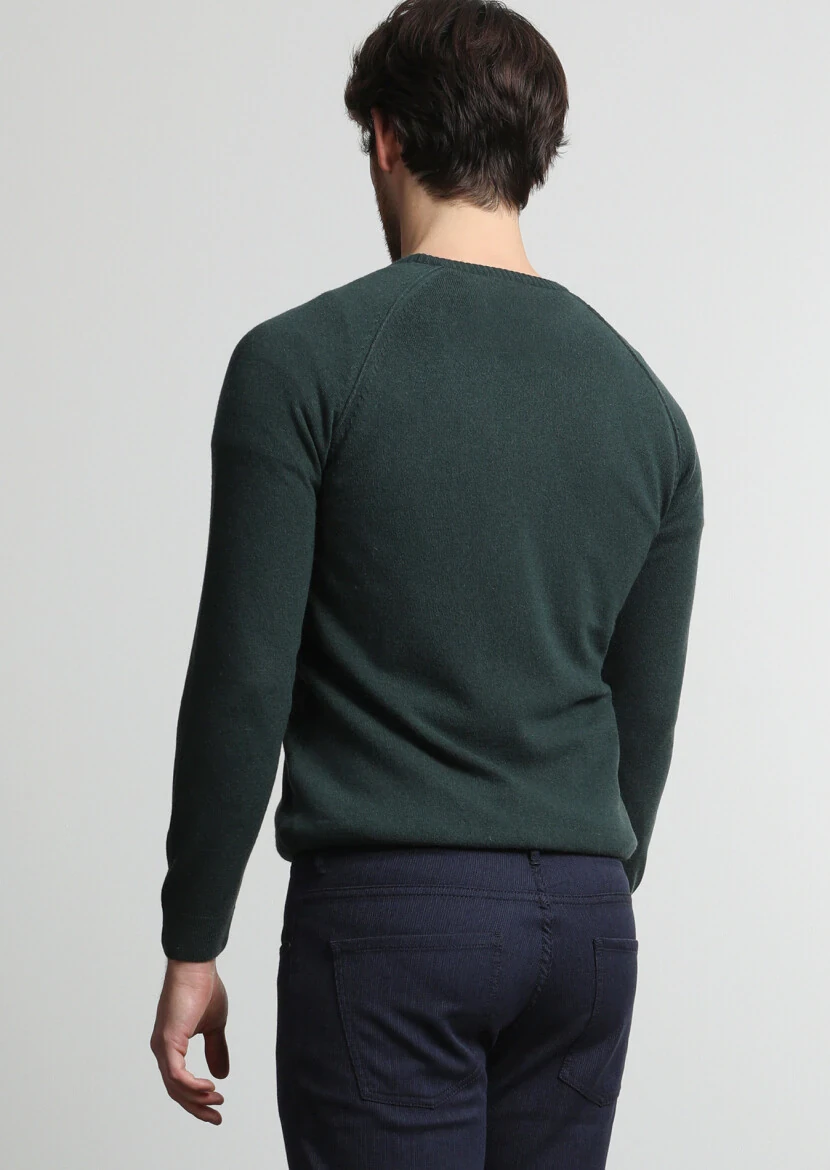 Dark Green Knitwear Sweatshirt - 4