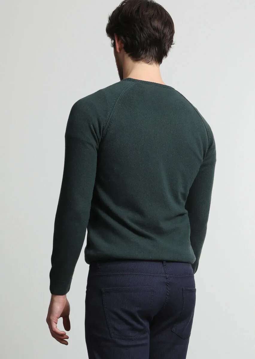 Dark Green Knitwear Sweatshirt - 4