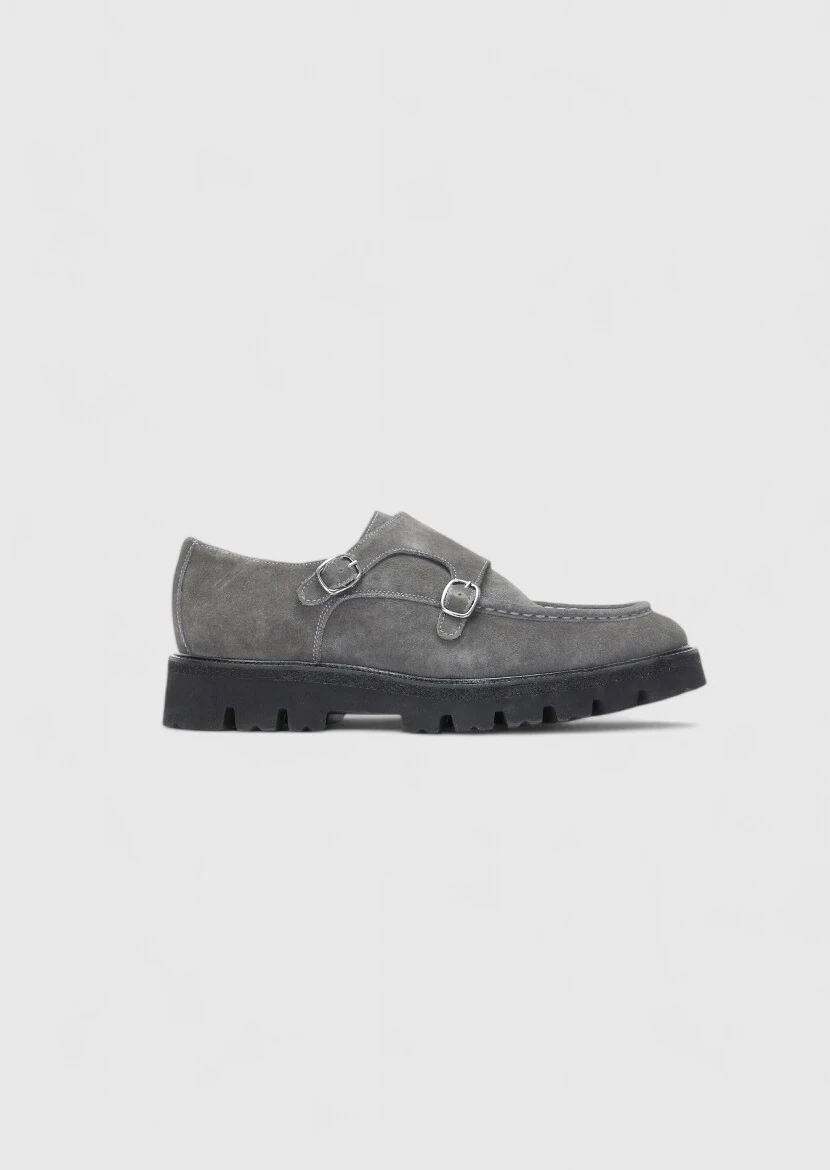 Dark Grey Leather Casual Loafer - 1