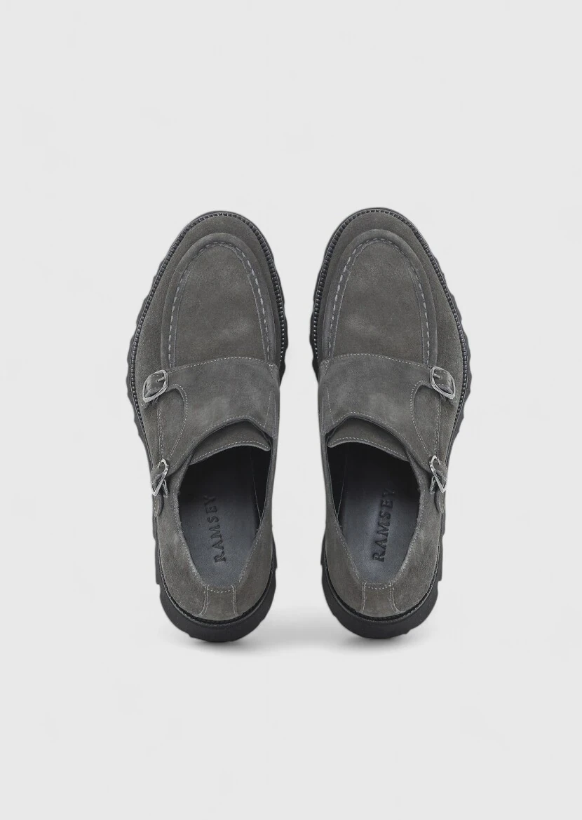 Dark Grey Leather Casual Loafer - 6