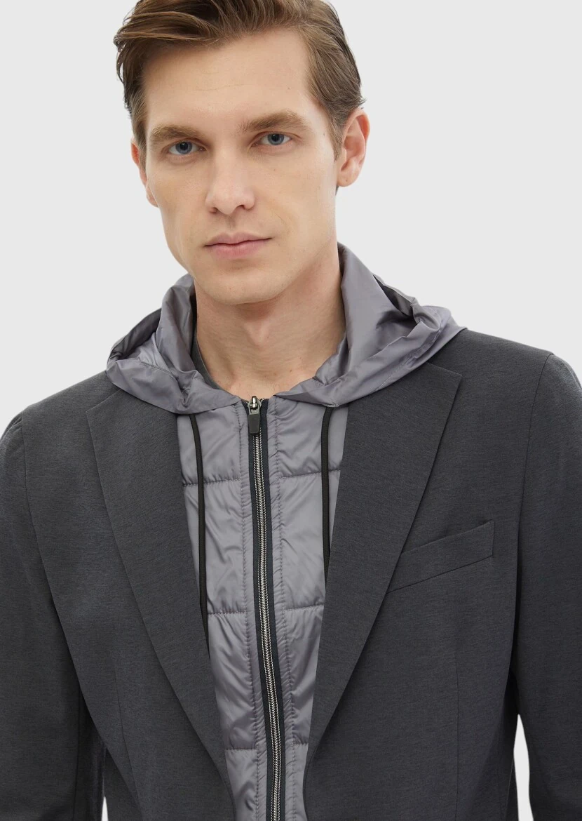 Dark Grey Plain Comfort Fit Suit - 3