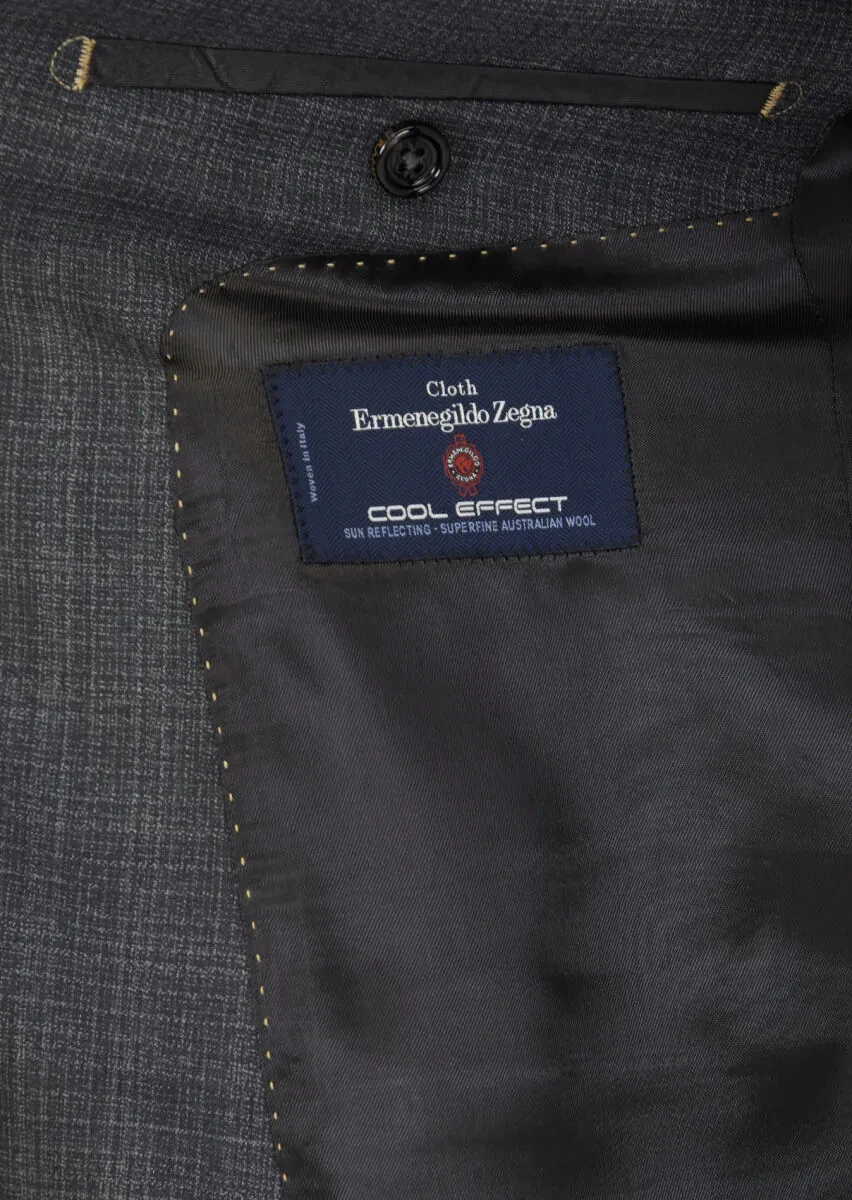 Dark Grey Plain Regular Fit 100% Wool Suit - 5